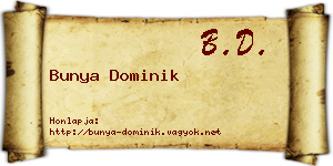 Bunya Dominik névjegykártya